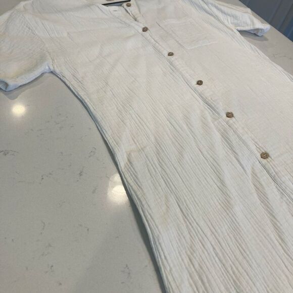 Sister Katie 100% Organic Cotton Button Front Maxi Marianne Dress Small - Picture 9 of 9